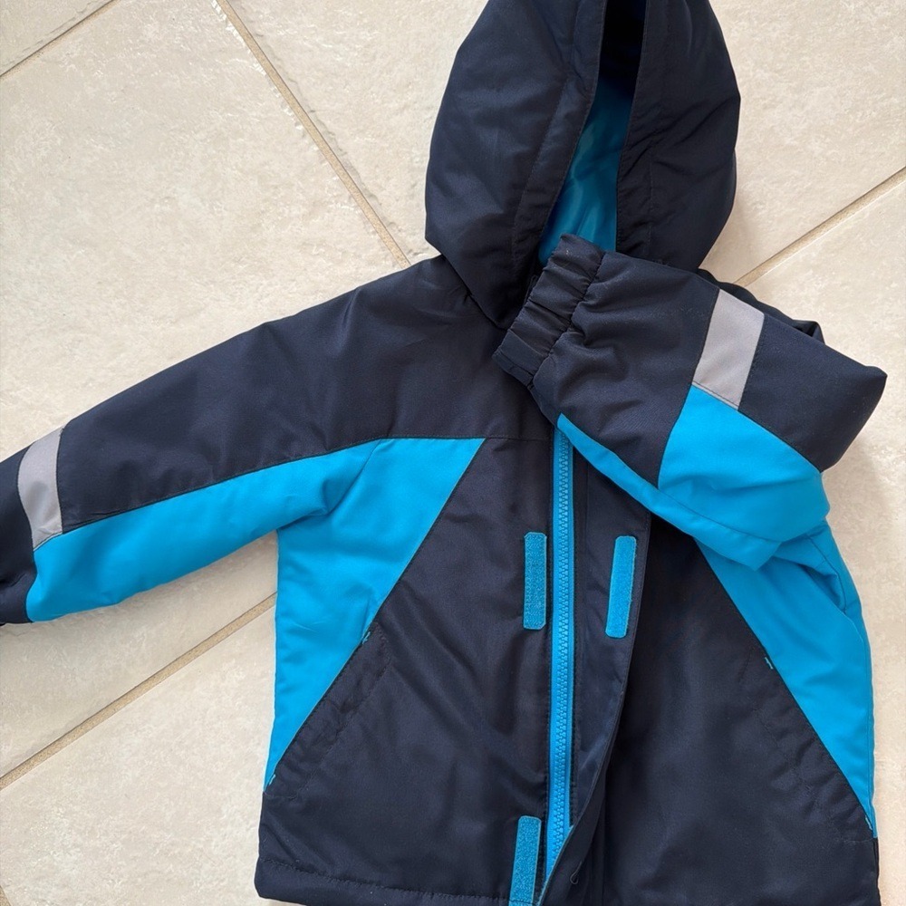 Vintage Y2K water repellent CIRCO SZ 18 MOS Blue Color Block HOODED ZIP JACKET - Picture 5 of 16